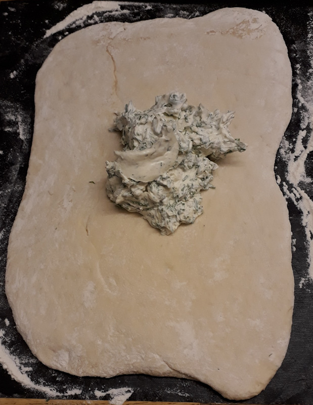 Kräuterbrot Teig mit Fülle 