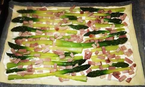 Spargel Flammkuchen vorher